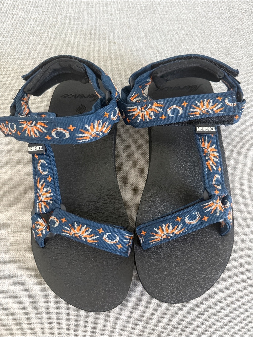 Merence Women's Navy and Orange Outdoor Strap Sandals